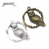 3 pcs Antique Owl Charms Metal Pendants for Jewelry Making DIY Handmade Craft 47*37mm D184