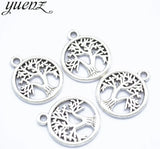 20pcs Antique Silver color Life Tree Charms Pendant For Jewelry Making Diy Bracelet Necklace Round Tree 19*16mm Q243