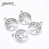 20pcs Antique Silver color Life Tree Charms Pendant For Jewelry Making Diy Bracelet Necklace Round Tree 19*16mm Q243