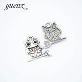 10pcs Antique Owl Charms pendant fit DIY bracelet necklace jewelry Making 25*23mm D168