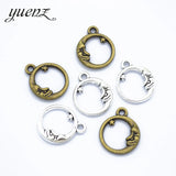 20pcs Moon Charms Antique Silver color Pendant Fit Necklace Jewelry Making Round Charm DIY Jewelry Accessories L622