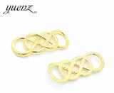 10pcs  Double infinity Charms Antique Silver color Metal Pendant for Necklace Bracelet Jewelry Making Finding 32*12mm B101
