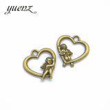 15 pcs Antique Silver color Heart Charms Metal Angel Charm Pendant Necklace Jewelry Hand made  20*18mm A77