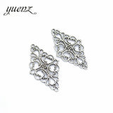 10pcs Antique Silver color Metal Hollow Flower Charm Pendants Jewelry Making Findings DIY Charms Handmade G107