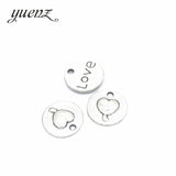 15pcs Metal Letter LOVE Hearts Charms Antique Round Pendants for Necklace Jewelry Making Jewelry Findings 15*15mm A44