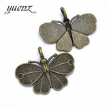 5 pcs Antique Silver color Butterfly Charms Metal Charm Pendant Necklace Jewelry Hand made 32*41mm D284