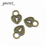 20pcs Antique silver color Metal Heart lock Charms Retro DIY Fashion Handmade Pendant Charms for Jewerly Making O118