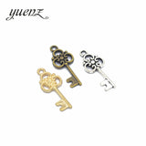 30 pcs Antique silver color key Charms Pendants For Necklace Bracelet Jewelry Making DIY Handmade 26*10mm O217