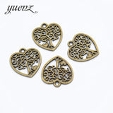 20 pcs Antique silver color Heart Life tree Charms Metal Pendant Diy Charms Jewelry Making 18*17mm A67