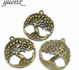 4pcs Life Tree Charms Antique Silver color Metal Pendant For Jewelry Making Bracelet Necklace Round Tree 33*30mm Q244