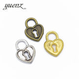 20pcs Antique silver color Metal Heart lock Charms Retro DIY Fashion Handmade Pendant Charms for Jewerly Making O118
