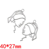 7 pcs High quality Spray paint Beauty Face Charm Woman Earring DIY Charms for Jewelry Making