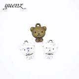 30pcs Antique silver color charms metal Bear pendant diy jewelry necklace 13*11mm D9302