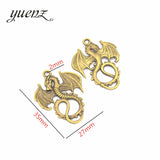 10 pcs Antique Sliver Bronze Gold Color Alloy Dragon Charm Fit Bracelets Necklace DIY Jewelry Findings 35*27mm D802