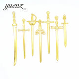 3 Color Mixed Alloy Antique Knight Sword Charms for Jewelry Making DIY Handmade Weapons Pendant