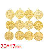 12pcs(1set) Wholesale 3 Color Zodiac Charms Alloy Metal Constellation Pendants For DIY Handmade Jewelry Accessories Making