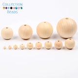 4-50mm 1-1000pcs Natural Wood Beads Round Spacer Wooden Pearl Lead-Free Balls Charms DIY For Jewelry Making Handmade Accessories
