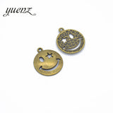 15pcs  22*19mm gold color Smiling face Alloy charms pendant fit necklace bracelet diy Pendants for jewelry making I120