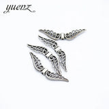 30pcs 5 colour Antique silver Plated Charms wing Small hole beads Pendants for Jewelry Making DIY Handmade 31*8mm D436