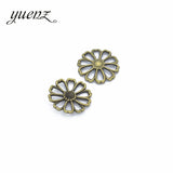 30pcs 2 colour Alloy Charms Antique Silver color flower Pendants Jewelry Findings For DIY Handmade Jewelry Making Q123
