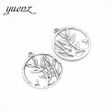 10pcs Antique Silver Plated Tree Charms Pendants for Necklace Jewelry Making DIY Handmade 31*28mm Q225