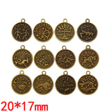 12pcs(1set) Wholesale 3 Color Zodiac Charms Alloy Metal Constellation Pendants For DIY Handmade Jewelry Accessories Making