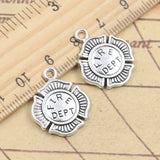 Colgantes de plata tibetana, 10 abalorios de piezas, diámetro de fuego, 22x18mm, fabricación de joyas antiguas, artesanía hecha a mano