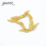 30pcs 5 colour Antique silver Plated Charms wing Small hole beads Pendants for Jewelry Making DIY Handmade 31*8mm D436