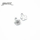 30pcs Alloy Charms Antique Silver color flower Pendants Jewelry Findings For DIY Handmade Jewelry Making 15*11mm Q133