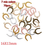 30pcs 6 Color Horseshoe Charms Tibetan Silver Bronze Pendants Antique Charm Jewelry Making DIY Handmade Craft 16*13mm D975