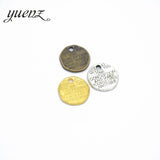 15pcs Antique silver color Metal Alloy Round Alphabet English Message Charms Pendants Diy Jewelry Accessories 15*15mm S208