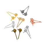 40pcs 3/4/5mm 6 Colors Pin Findings Stud Earring Basic Pins Stoppers Connector For DIY Jewelry Making Accessories Supplies