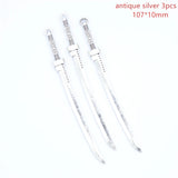 3 Color Mixed Alloy Antique Knight Sword Charms for Jewelry Making DIY Handmade Weapons Pendant