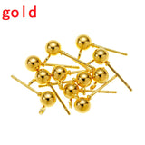 40pcs 3/4/5mm 6 Colors Pin Findings Stud Earring Basic Pins Stoppers Connector For DIY Jewelry Making Accessories Supplies