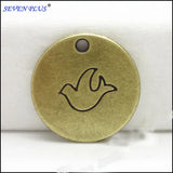 10 Pieces/Lot 20mm*20mm Diy Jewelry Charm Round Disc Antique Bronze Charms