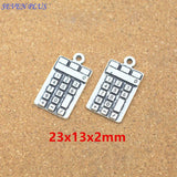 10 Pieces/Lot 23mm*13mm Antique Silver Color Diy Metal Charms Calculator Charm For Diy Jewelry Making