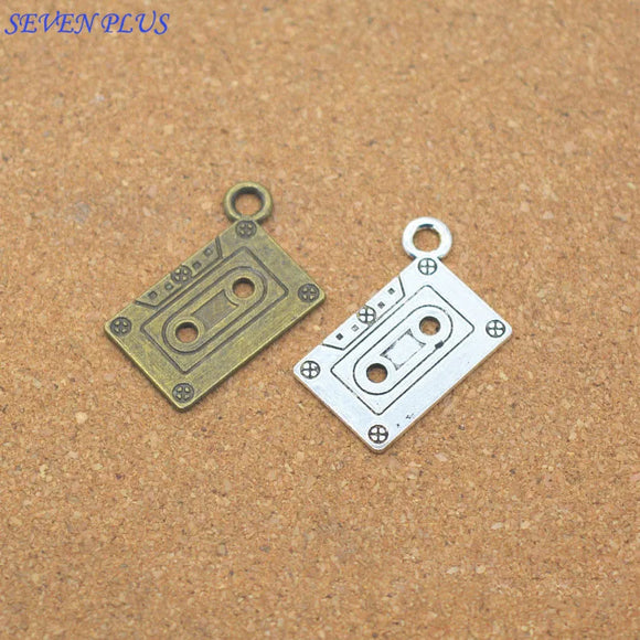 10 Pieces/Lot 23mm*16mm Antique Silver plated Or Antique Bronze Color Metal Charm Tape Charms For Jewelry Making