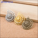 10 Pieces/Lot 36mm*28mm Alloy Material Hollow Out Seashell Charm Sea Nail Charms For Jewelry Making ef4354