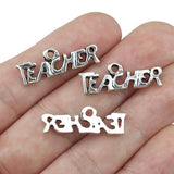 10 Pieces/Lot 9mm*26mm Antique Silver Plated Graduation Charm Letters Teacher Charms For Jewelry Making