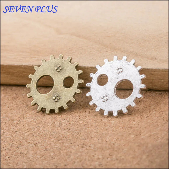 10 Pieces/Lot Diameter 20mm Antique Silver plated Antique Bronze Steampunk Gear Charms Metal Charm