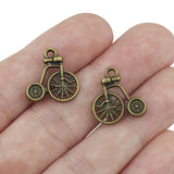 20 Pcs 16*17mm Antique Bronze Plated Vintage Bike Bicycle Charms For Diy Jewelry Making Keychain Pendant Accessory
