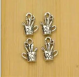 20 Pieces/Lot 12mm*19mm Antique Silver plated Or Gold plated color Pen Brush Pot Pen Holder Charms Jewelry Making
