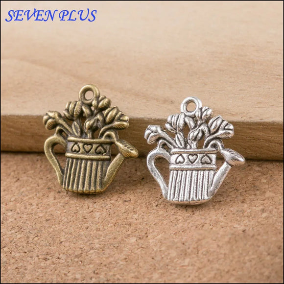 20 Pieces/Lot 17mm*20mm Antique Silver plated Antique Bronze Watering Can Metal Charms Diy Charm