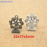20 Pieces/Lot 17mm*22mm Alloy Antique Bronze Or Antique Silver plated Vintage Charms Water Wheel Charm Diy Making