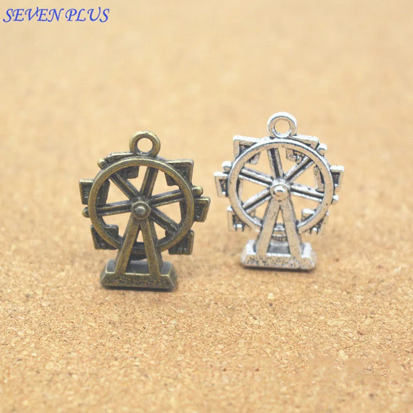 20 Pieces/Lot 17mm*22mm Alloy Antique Bronze Or Antique Silver plated Vintage Charms Water Wheel Charm Diy Making