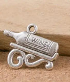 20 Pieces/Lot 17mm*22mm Antique Silver plated Antique Bronze Wine Charm Red Wine Charms For Diy Making