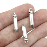 6 Pieces/Lot 24mm*5mm Antique Silver Plated Bullet Charms Metal Charm For Jewelry Making