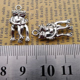 10Pcs 10*23mm Silver Color Love Frog Animal Charms Necklace Earring Pendant Accessory Charms For DIY Jewelry Making