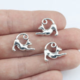 10Pcs 13*17mm Antique Silver Color Alloy Lovely Cat Charms Necklace Earrings Pendant For DIY Jewelry Making Wholesale ef3788