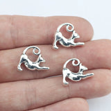 10Pcs 13*17mm Antique Silver Color Alloy Lovely Cat Charms Necklace Earrings Pendant For DIY Jewelry Making Wholesale ef3788